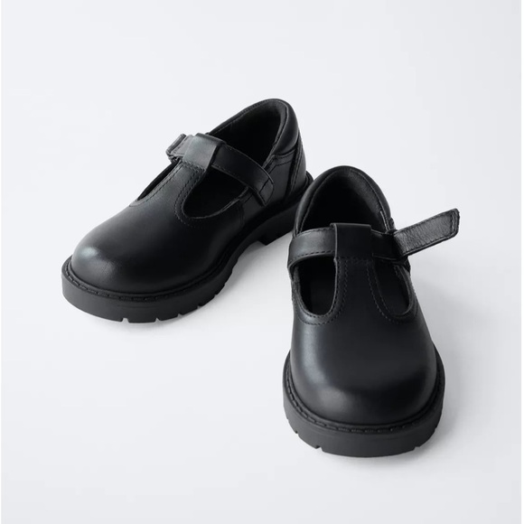Zara Kids NWT leather black mary jane school shoes 6552/630 - Picture 6 of 13